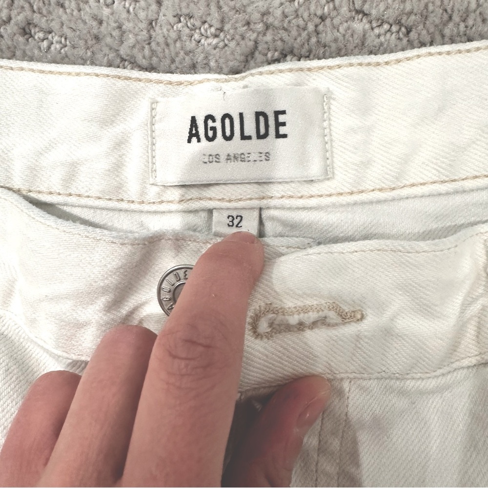 Agolde Parker Vintage Cut Off Shorts - White - Size 32 - Picture 6 of 8